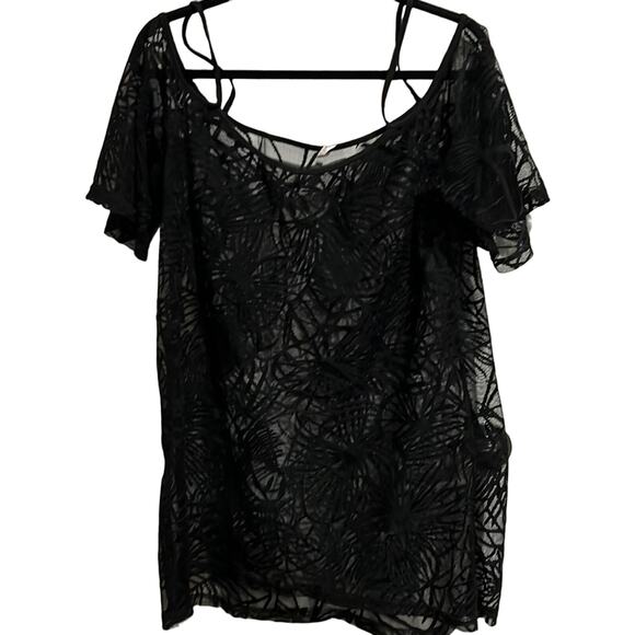 Beach Cover up Nimes Cote d’azure size Large Black Lace - Picture 1 of 5